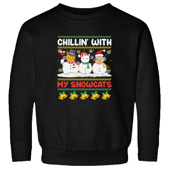Snowmen Chilling with my Snowcats Snow Sweatshirts