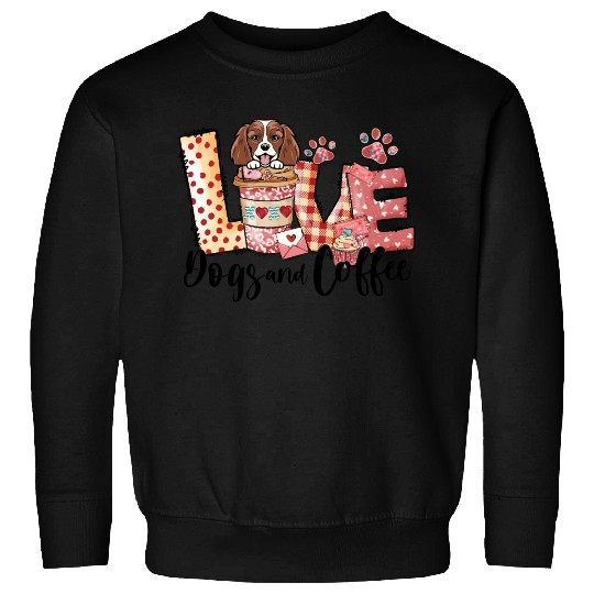 King Charles Dog Coffee Lover Dog Mom Valentines Sweatshirts