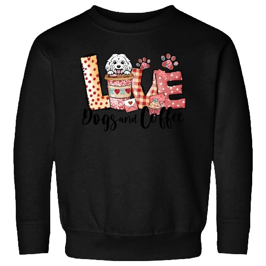 Maltese Dog Coffee Lover Dog Mom Valentines Day Sweatshirts
