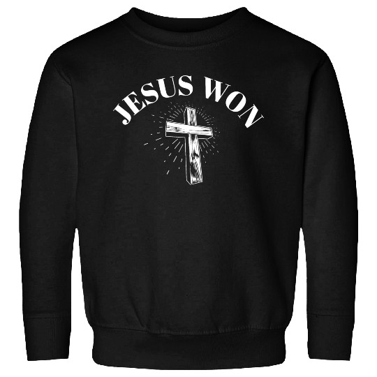 Jesus Won Religious Christian Jesus Holy Cross Sweatshirts