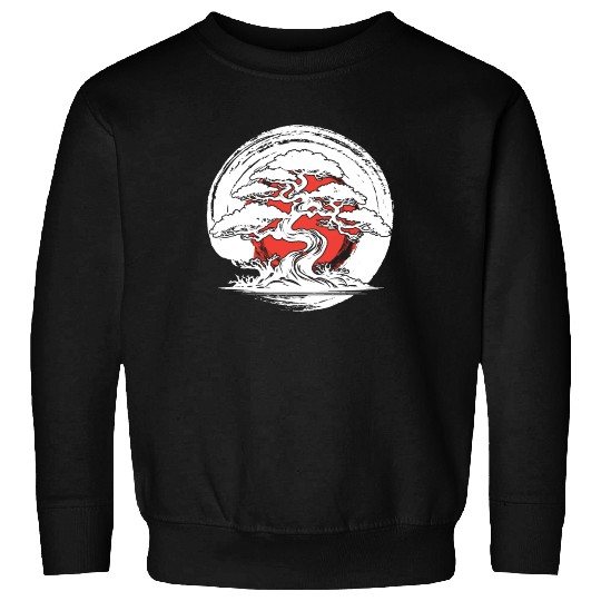 Bonsai Tree In Japanese Zen Buddhist Enso Circle T Sweatshirts
