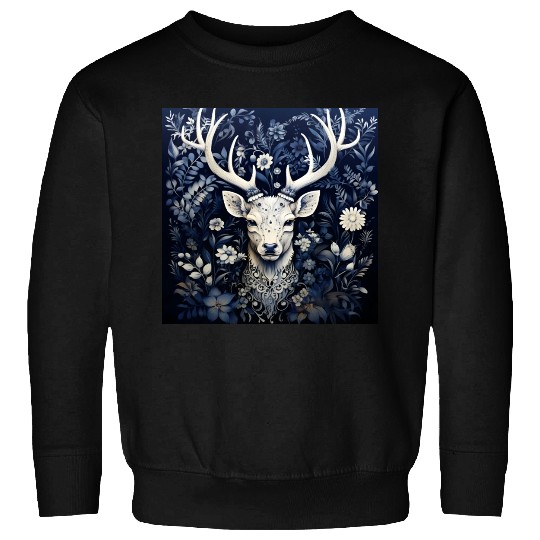Enchanted Forest Deer Winter Bloom Sweatshirts