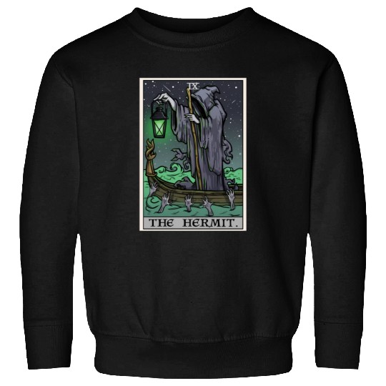 The Hermit Tarot Card Gothic Halloween Grim Reaper Sweatshirts