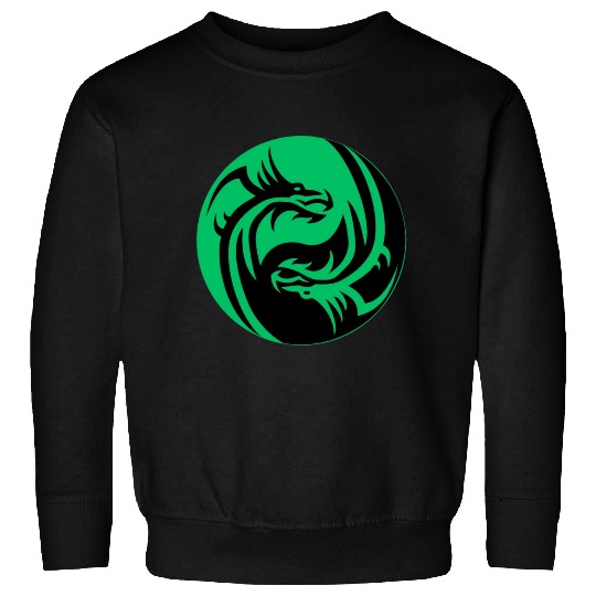 tow Dragonball in circle green and black Sweatshirts