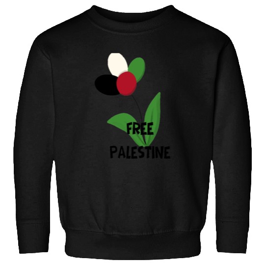 Free Palestine,Flag-colored rose ,watermelon color Sweatshirts