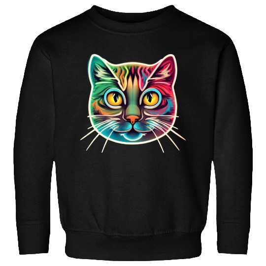 cat face neon design Sweatshirts