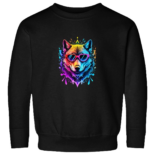 Wolf Neon Splash Sweatshirts