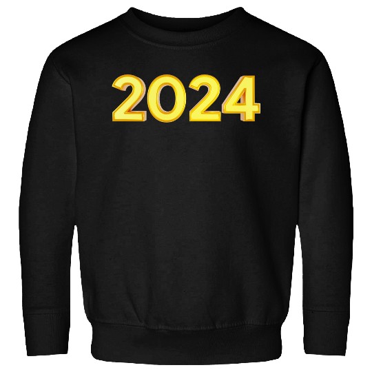 Happy new year 2024 3D text gold render Sweatshirts