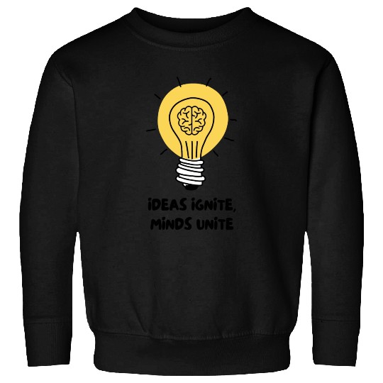 Lamp Bulb Brain Idea Yellow - Creative Spark Sweatshirts