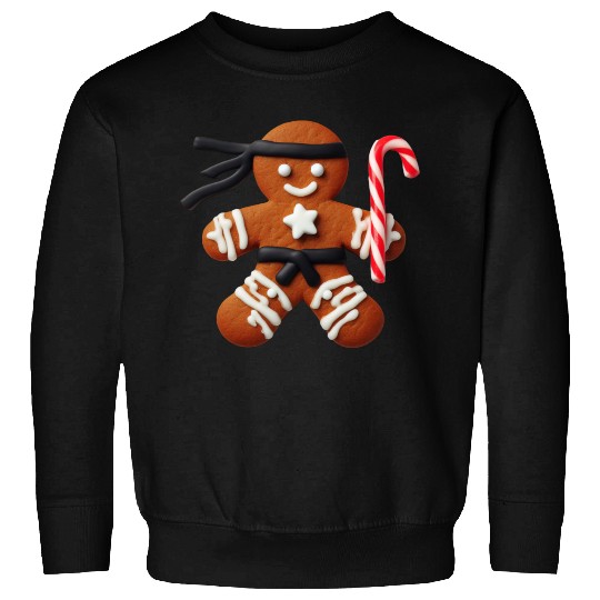 Funny Ninja Gingerbread Man Cookie Candy Cane Sweatshirts
