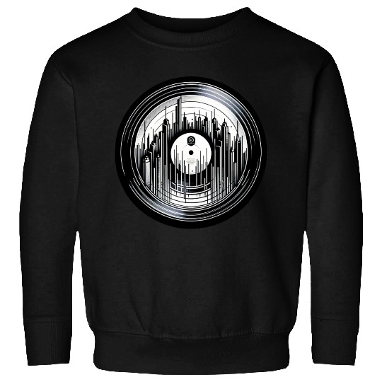 City Beats on Vinyl - Urban Skyline Artwork Sweatshirts