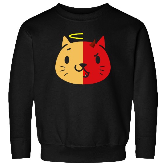 Two Face Cat Angel And Devil Sweatshirts