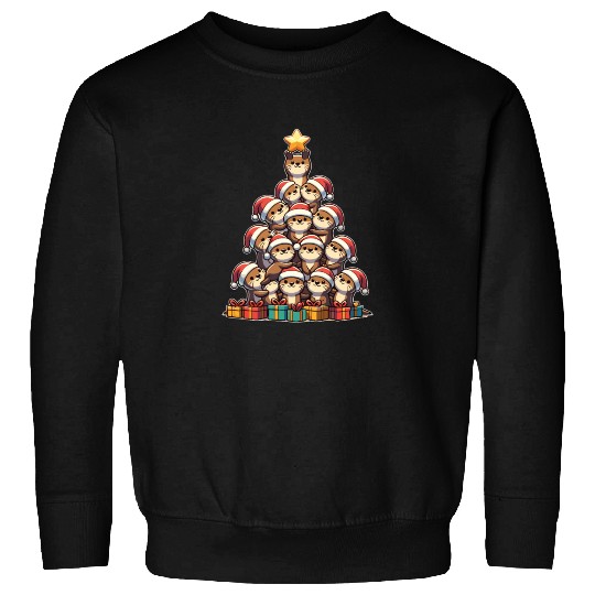 Otter Christmas Tree Merry Christmas Sweatshirts