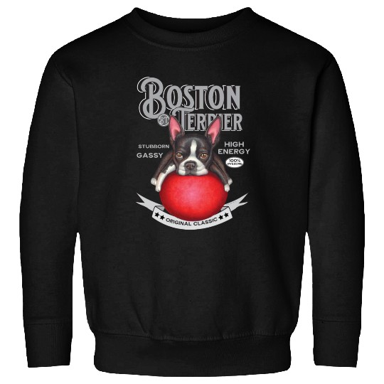Vintage Boston Terrier on Red Ball Sweatshirts