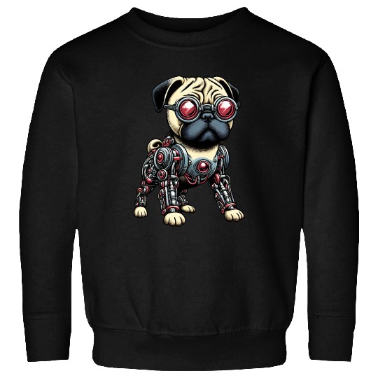 Dog Pug Robot Cyborg Mechanical Sweatshirts