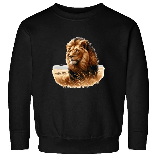 Realistic wildlife painting of a lion Sweatshirts