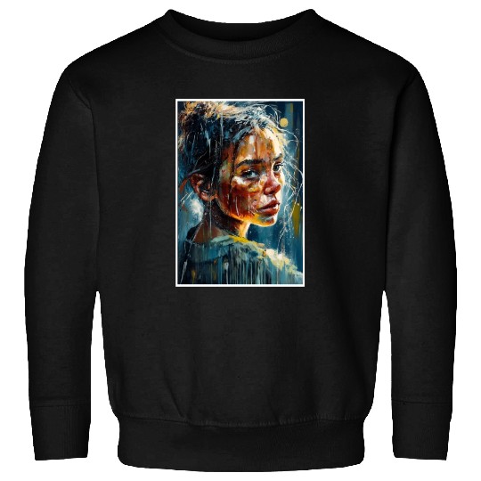 Abstract Sad Girl Unhappy People Sadness Sweatshirts