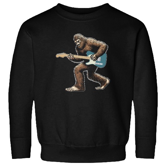 Bigfoot playing guitar with left hand guitarist Sweatshirts