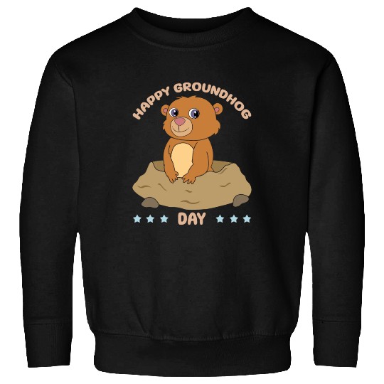 Happy Groundhog Day Cute Kawaii Groundhog Sweatshirts