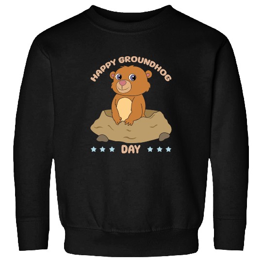 Happy Groundhog Day Cute Kawaii Groundhog Sweatshirts