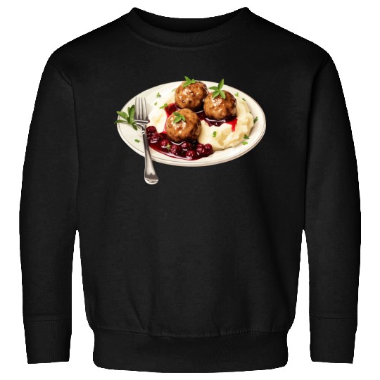 Swedish Meatballs Served With Mashed Potatoes and Sweatshirts
