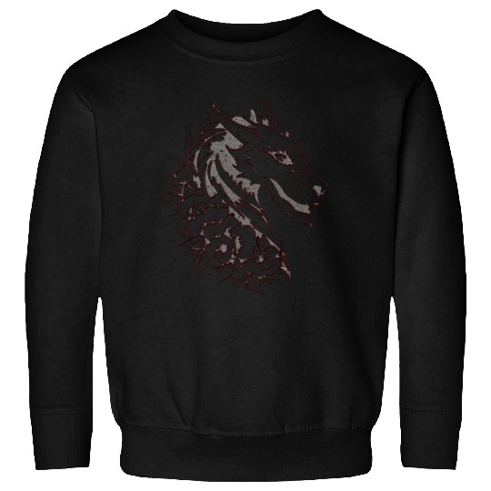 Fantasy Dragon Anime Drakhuvud Mytiska reptil Sweatshirts