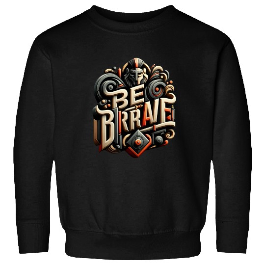 Empowering Lion 'Stay Strong' Motif Sweatshirts