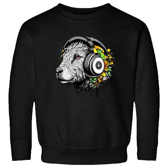 Goat wearing headphones Sweatshirts