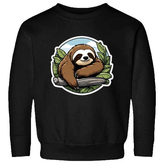 Sleeping Sloth Illustration Sweatshirts