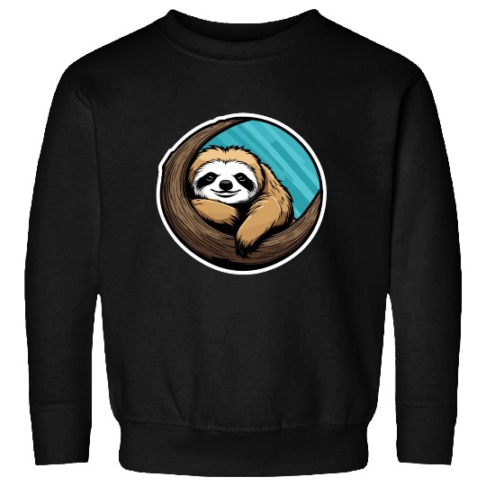 Sleeping Sloth Illustration Sweatshirts