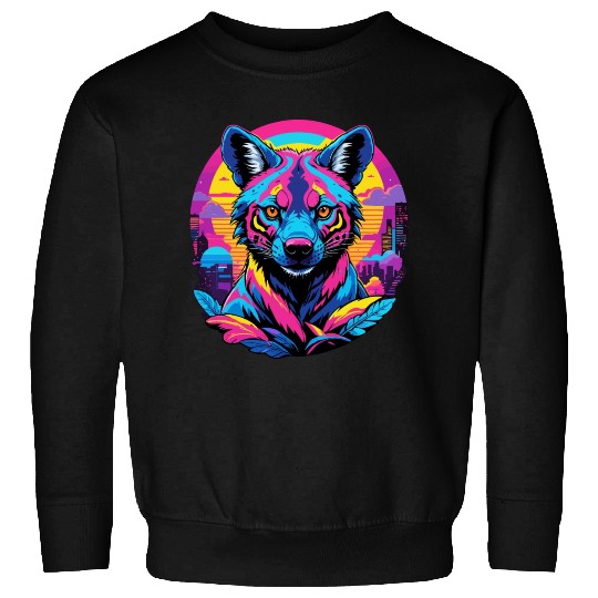 Neon Wild - Urban Hyena Portrait Sweatshirts