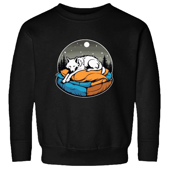 Sleeping Wolf Illustration Sweatshirts