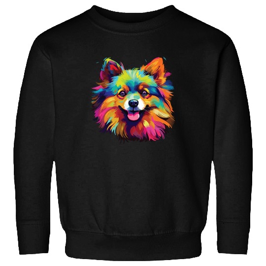 Watercolor Colorful Pomeranian Sweatshirts