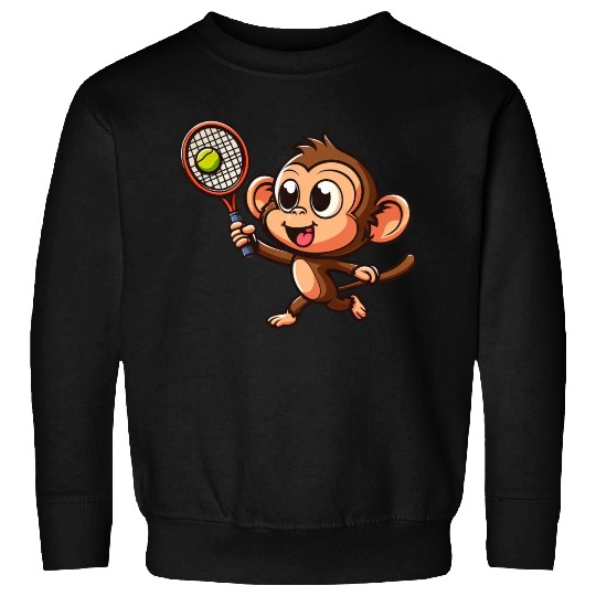 Monkeys in Tennis and Badminton Duel - Hilarious Sweatshirts