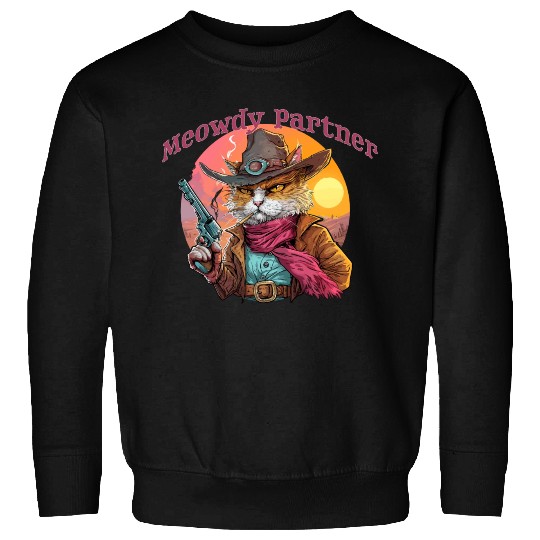 Purrfect Outlaw Showdown - Meowdy Partner Sweatshirts