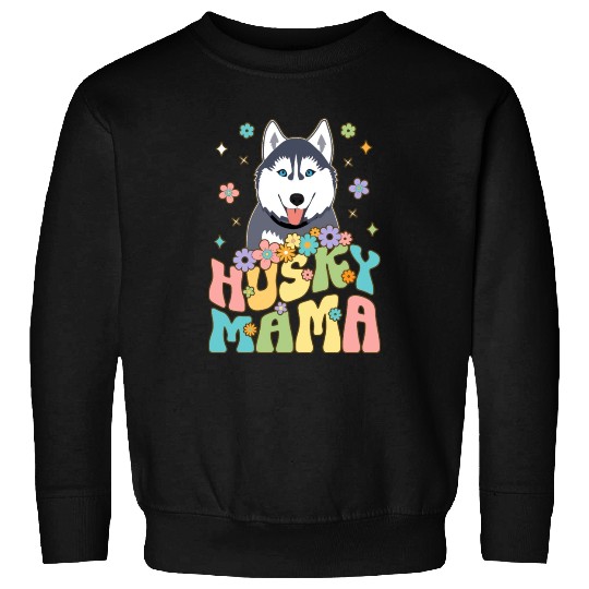 Groovy Siberian Husky Mom Female Dog Lover Sweatshirts