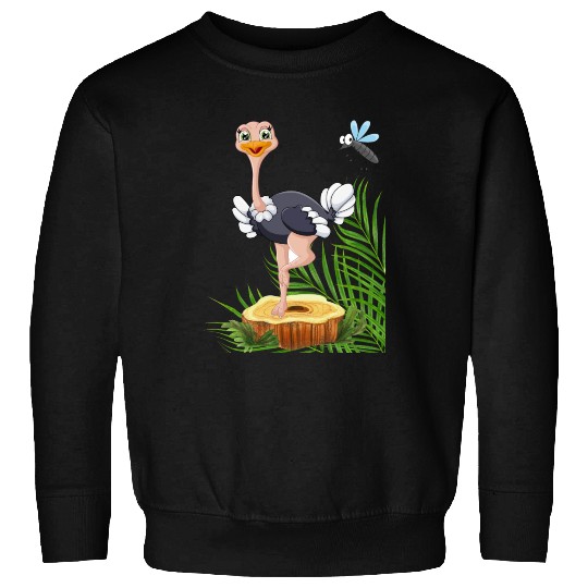 Whimsical Stork with Insect View Sweatshirts