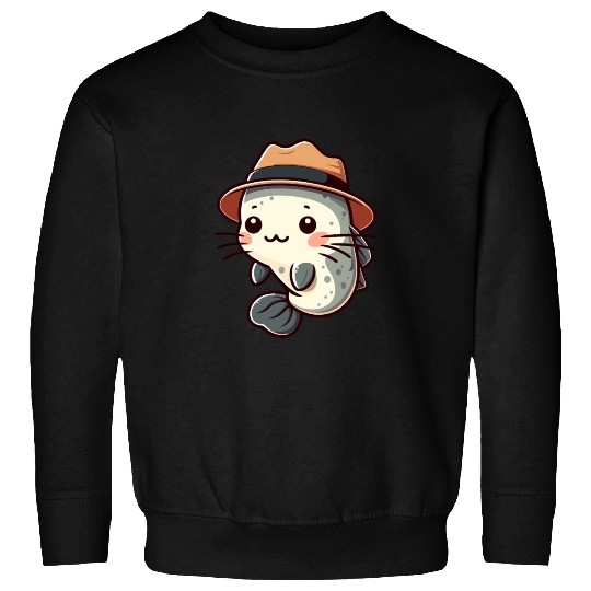 Cool Catfish in Hat Sweatshirts