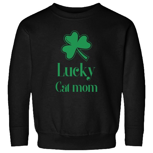 Lucky Cat Mom St Patrick's Day Sweatshirts