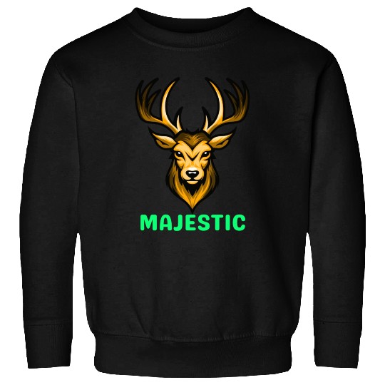 Black and Yellow Illustrative Deer Animal Logo Sweatshirts