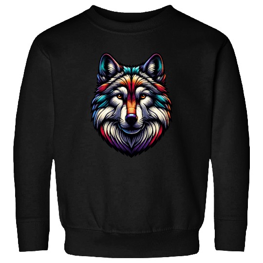Vivid Abstract Wolf Sweatshirts