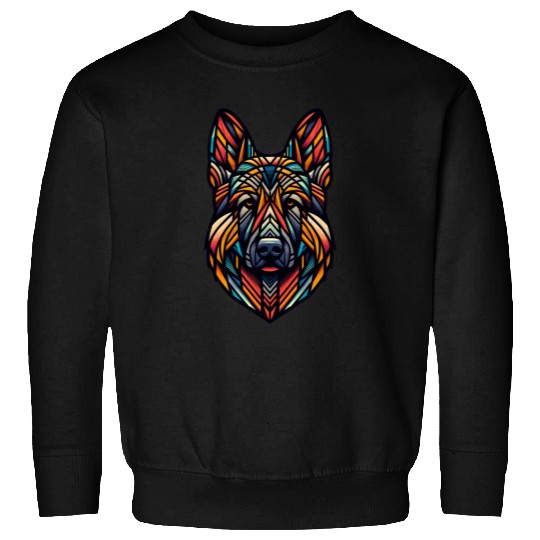 Tribal Fusion German Shepherd Portrait Sweatshirts