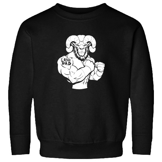 Sheep Biceps Tattoo I Love Dad Sweatshirts
