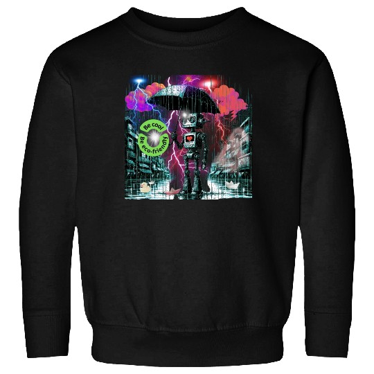 "Rainy Day Resilience: Eco-Friendly Robot" 2 Sweatshirts