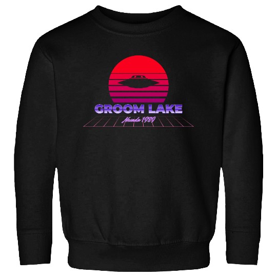 Area 51 Groom Lake 1947 Retro UFO Sunset Violett Sweatshirts