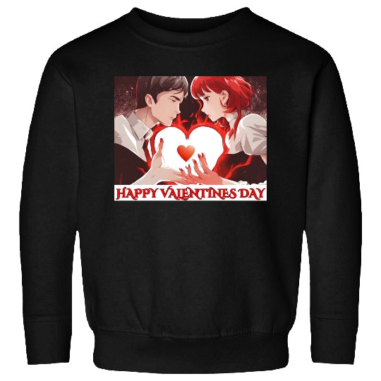 HAPPY VALENTINE DAY. MAN AND WOMEN HOLDING HEART Sweatshirts
