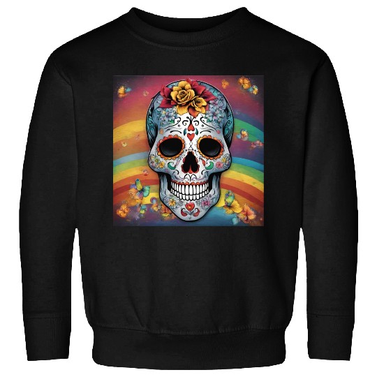 A Sugar Skull pastel colors & Rainbow Sweatshirts
