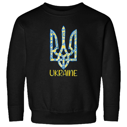 Ukraine trident in Ukrainian flag colors Sweatshirts
