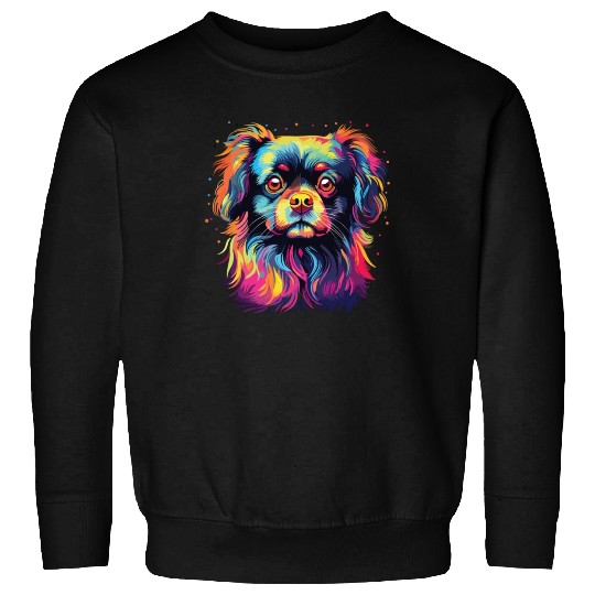 Watercolor Colorful Tibetan Spaniel Sweatshirts