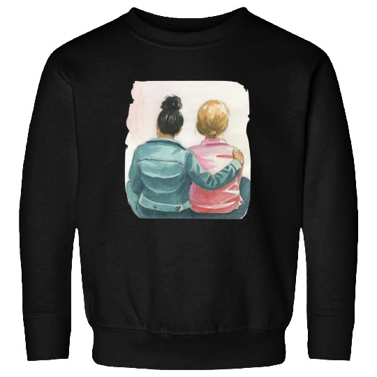 Watercolor Lesbian Couple Sweatshirts